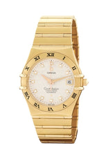 Omega Constellation 35mm 18k Yellow Gold Silver Diamond Dial Gold Watch 1104.35.00