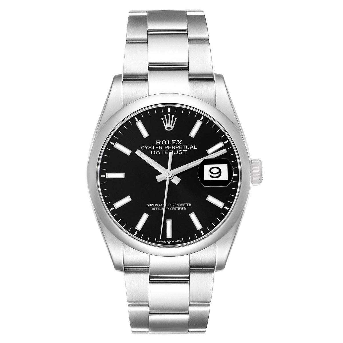 Rolex Datejust 36mm Black Dial Oyster Stainless Steel Watch 126200