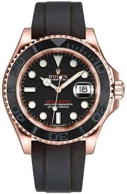 Rolex Yacht-Master 40mm 18k Rose Gold Black Dial & Black Bezel Oysterflex Watch 116655